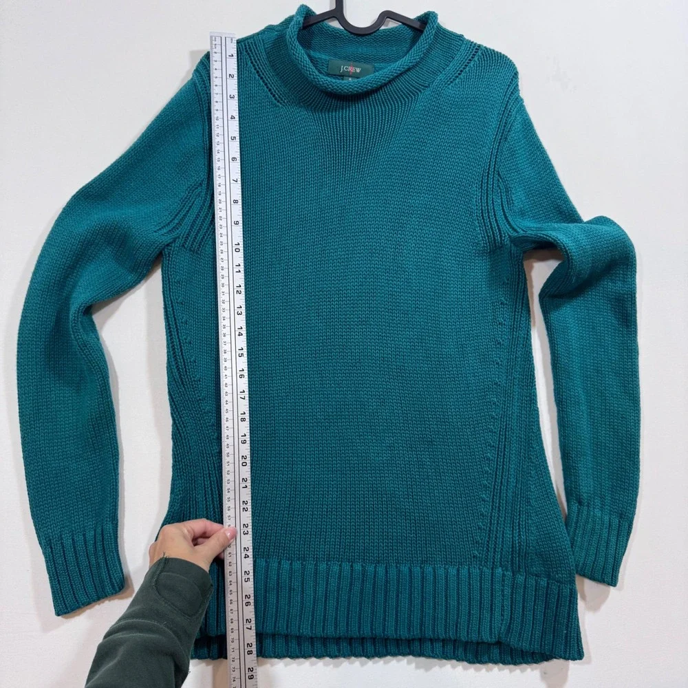 J. Crew Factory Teal Cowl Neck Sweater - Picture 7 of 11